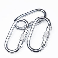 Mousqueton ovale en acier inoxydable haute résistance 3,5 kN avec verrouillage en forme de O pour l'escalade