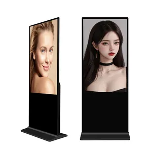 쇼핑몰 플로어 스탠딩 75 인치 4K 디스플레이 디지털 간판 LCD 화면 광고 플레이어