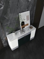 Meuble de rangement d'entrée moderne de luxe haut de gamme en acier inoxydable et bois de manguier, réglable, pour salon, 2-4 compartiments