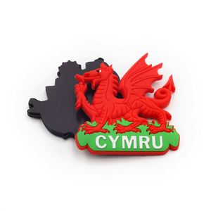 Die Cut Logo Rubber Sticker Custom Welsh Dragon Souvenir <b>Fridge</b> Wales Magnets - Product Image 6