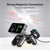 Nouvelle station de charge sans fil 3-en-1 Robot Dog, pliable, avec lumière LED, chargeur magnétique rapide et puissant pour téléphone, en alliage d'aluminium