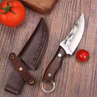 Couteau tactique de chasse en acier inoxydable de qualité supérieure, outil de survie en plein air avec étui, manche en bois pour la randonnée