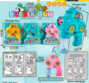 Pistola de Burbujas con Forma de Auto, Máquina de Burbujas de Plástico con Luz y Música para Niños de 2 a 4 Años, Unisex, en Blister - Product Image 3
