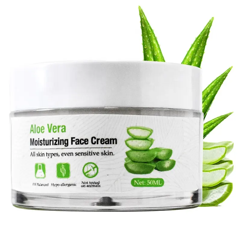 Private Label Bio Natur Aloe Vera Feuchtigkeit Gesichts creme Hautpflege Feuchtigkeit spendende feuchtigkeit spendende beruhigende Gesichts creme