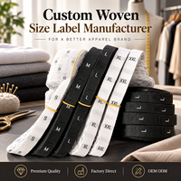 Étiquettes tissées imprimées en satin pour étiquettes de cou de vêtements marque de conception personnalisée pour la couture d'accessoires de vêtement