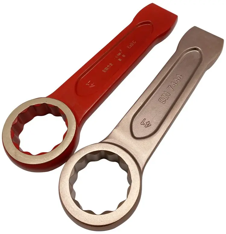 Clé à boîte de frappe anti-étincelles Flogging Ring Spanner Type allemand Slugging Box End Wrench