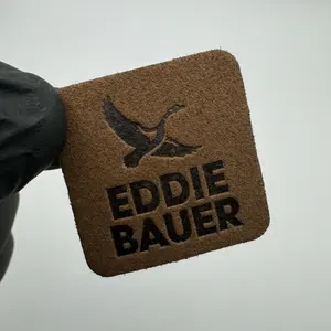 Klein Formaat Vierkant Echt Lederen Label Voor Kleding Op Maat Gemaakt Luxe Lederen Label Gerecyclede Patches Met Eigen Logo