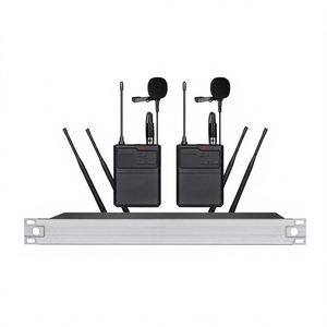 MY-3500 Lavalier FM <b>Wireless</b> <b>Microphone</b> Metal 610-670MHz 2CH 200 Channels Auto IR Sync Noise Cancelling Conference Teaching - Product Image 1