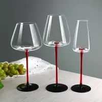 Óculos de vidro com haste longa personalizada, óculos para vinho de 17oz 500ml, vestido de mão de cristal para restaurante, hotel e festas