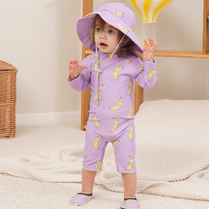 Nouveau style <span class=keywords><strong>Maillot</strong></span> <span class=keywords><strong>de</strong></span> <span class=keywords><strong>bain</strong></span> une pièce en polyester pour enfants, protection solaire, séchage rapide, motif floral <span class=keywords><strong>de</strong></span> dessin animé, pour bébés garçons et filles - Product Image 3