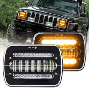Accesorios de coche de alta potencia LED luz de trabajo camión DRL rectángulo LED faros delanteros para jeep <span class=keywords><strong>Cherokee</strong></span> Xi 575 pulgadas faro - Product Image 3