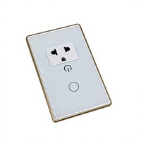 Prise intelligente Wi-Fi US en verre et métal, tactile, pour maison connectée, sans fil neutre, contrôle à distance par application, interrupteur mural 1 gang, compatible Google Alexa