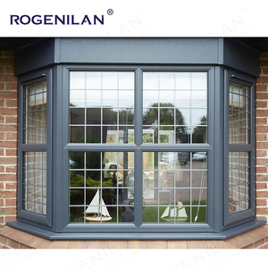 Rogenilan Auvents en verre à faible émissivité avec cadre en aluminium noir Fenêtres à calandre française Fenêtres résidentielles à battant et à arc - Product Image 1