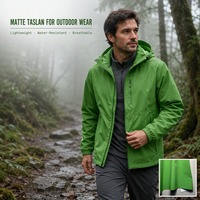 Tissu en nylon Taslan en gros 228T 170GSM finition mate résistant à l'eau respirant écologique pour veste uniforme sac tente