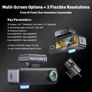Sofort Lieferbare 4K Dashcam Auto Kamera Mit 3,2'' Bildschirm Schleifenaufzeichnung Nachtsicht Tarn-Design Black Box DVR <span class=keywords><strong>Video</strong></span> Rekorder - Product Image 3