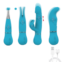 Frauen wasserdicht wiederauf ladbare Silikon Vibrator Set 4 in 1 Dildo Vibrator g Punkt Klitoris Vagina Brustwarze Stimulation Sexspielzeug