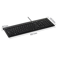Lenovo M120K Teclado ultrafino con cable con 104 teclas e interfaz USB 2,0 Teclado estándar para computadora de escritorio todo en uno para computadora portátil