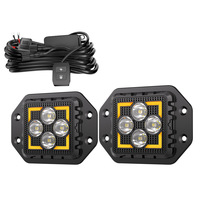 Projecteurs LED 4x4 de 3 pouces, 18W, 1296LM, 150m, Spot Amber DRL, Feux de Conduite, Étanche IP68 pour Jeep Wrangler Bronco