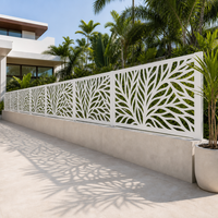 Panneau de clôture semi-privé en métal ajouré, en aluminium, avec design écoulement d'air et ombre, découpe laser personnalisée pour jardin et bord de piscine