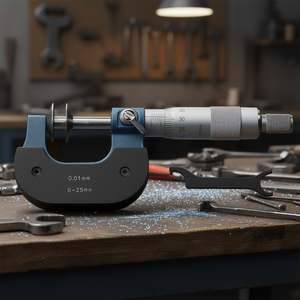 Micrómetro de Placa Fervi 0-25mm 0.01mm Herramienta de Medición de Precisión para Medir el Espesor de Metales - Product Image 3