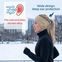 Bandeaux coupe-vent avec protection pour les oreilles, cache-oreilles chauffants en polaire pour l'hiver, pour hommes et unisexe, pour la course à pied