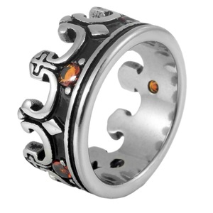 yunnique Fashion <b>Rings</b> Crown Shape Gold Color Men's Jewelry Prong Setting Gift Occasion - Product Image 5