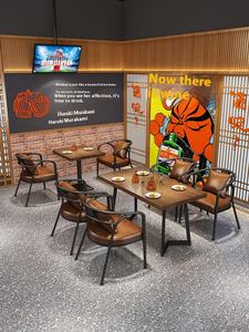 Tables de restaurant commerciales de style industriel Pot à <span class=keywords><strong>café</strong></span> Barbecue Lait Thé Bar Chaise Combinaison Musique pour salle à manger Bar - Product Image 6