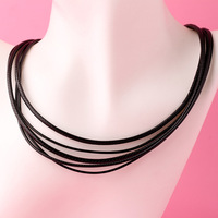 Collier en argent sterling 925 avec fermoir à ressort, cordon en cuir tressé ciré pour la création de bijoux DIY, accessoires, bandes de cuir