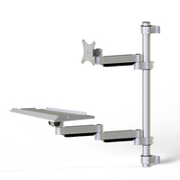 Bras de moniteur en alliage d'aluminium et plastique robuste Meisonic T3-ME2, support mural pour écran LCD avec capacité de charge de 8 kg