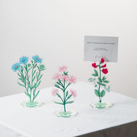 Plaque en acrylique à motifs floraux mignons, décoration de bureau et de maison, cadeau, support de messages transfrontalier Dj-088, personnalisation
