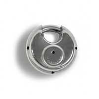 Cadenas robuste rond en acier inoxydable 304 de 60 mm avec 2 clés en laiton, à levier unique, pour extérieur, entrepôt, porte de placard, sécurité