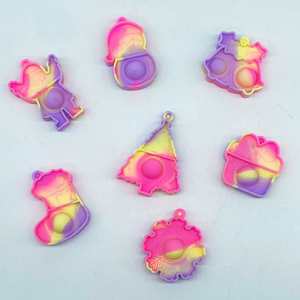Custom Fidget Toys-Christmas Themed Stress Relief <b>Keychains</b>, Mini Bubble - Pressing Mochi Toys - Product Image 4