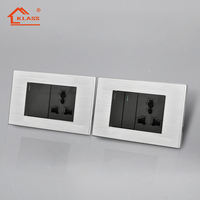 Enchufe de pared al por mayor tipo 118 estándar de EE. UU. con puerto de carga USB tipo C 5V 2.1A Panel de PC ignífugo con cepillo