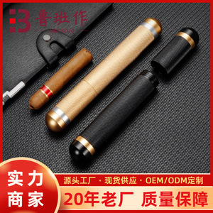 Aluminum Alloy <b>Cigar</b> <b>Tube</b> Gold And Black Portable Waterproof With Strong Seal For <b>Cigar</b> Storage - Product Image 5