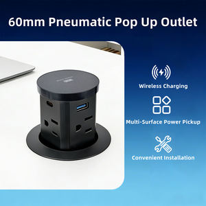 Enchufe Retráctil Neumático con 4 Tomas <span class=keywords><strong>de</strong></span> Corriente y Carga Inalámbrica <span class=keywords><strong>de</strong></span> 15W, Enchufes <span class=keywords><strong>de</strong></span> Escritorio Ocultos Integrados - Product Image 4