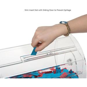 BOSN ADB-203 Boîte de tirage au sort rotative avec porte verrouillable, en acrylique transparent recyclable et résistant à l'eau, pour affichage personnalisé de tirages au sort - Product Image 4