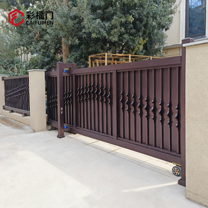 Chất lượng cao tùy chỉnh chiều cao được thiết kế cửa trượt nhôm với con lăn con lăn điện cổng chính cho sân - Product Image 2