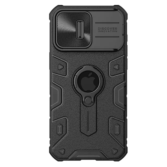 For iPhone 15 Pro Max Case Armor Case TPU Frame Slide Camera Back Cover for IPhone15 Pro With Ring Kickstand