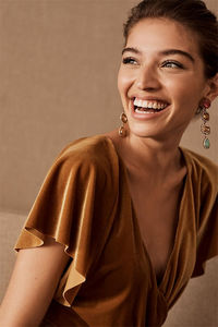 New Arrival Elegant Lady Plus Size Bridesmaid Party <strong>Velvet</strong> Evening Gowns - Product Image 5