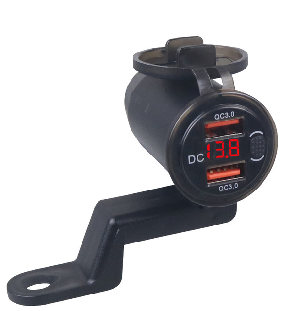 Waterproof Motorcycle USB Charger Socket QC 3.0 Fast Charging Motorbike USB Phone Charger
