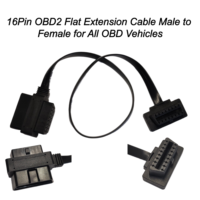 Câble d'extension plat OBD2 flexible de haute qualité à 16 broches, mâle vers femelle, fil fin pour scanner de diagnostic automobile, traceur GPS, HUD