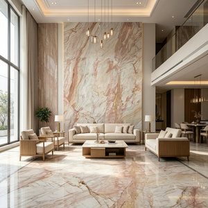 Losa de Mármol Natural Rosa Ahumado, Mármol de Vetas Rosas de Lujo para Paredes Interiores, Pisos, Encimeras, Decoración de Hoteles y Villas - Product Image 1
