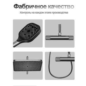 Juego de Ducha Moderno de Acero Inoxidable de Alta Gama OLM-HS030, Color Bronce Mate Gris, Ducha Termostática a Presión con Cascada - Product Image 5