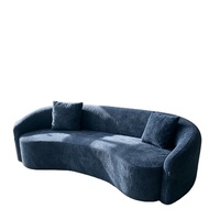 Canapé double inclinable en tissu couleur crème, compressé sous vide, en forme d'arc, garni d'éponge, minimaliste, deux places pour petits espaces