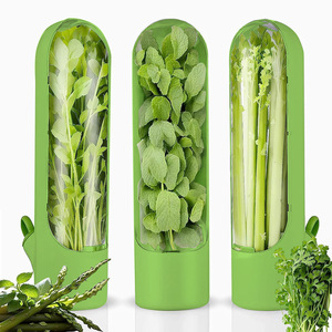 Herb Saver Storage <b>Container</b> Clear Fresh Herb Keeper Tube Cilantro Parsley Scallion Vegetable Preserver Box <b>Refrigerator</b> Kitchen - Product Image 5
