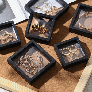 Jewelry Storage Box Floating <b>Display</b> <b>Case</b> Black And White Inner Packaging For Rings Pendants Buddhist Beads Oxidized Jewelry - Product Image 1