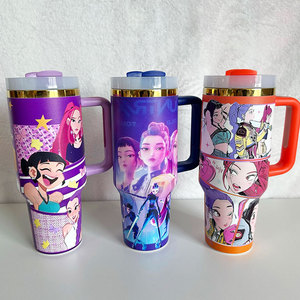 Kawaii Anime Kpop Demon Hunters Water Bottle Double Wall Vacuum Tumbler Children's <b>Reusable</b> Travel School Student Drink <b>Cup</b> - Product Image 6