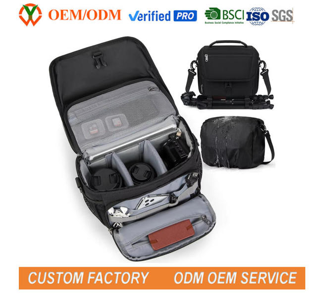 Outdoor Waterproof DSLR/SLR/Mirrorless Camera Sling Bag Crossbody Camera Case With Rain Cover Tripod Holder for Photographers