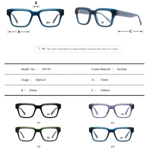 New Arrival Chất lượng cao sang trọng thời trang bevel dày unisex Acetate kính quang học khung - Product Image 4