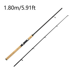 Cañas giratorias ultraligeras con mango de <span class=keywords><strong>madera</strong></span> de 1,65 M y 1,8 M, caña de pescar de fundición, cañas de trucha de fibra de carbono, caña con mango de corcho - Product Image 5